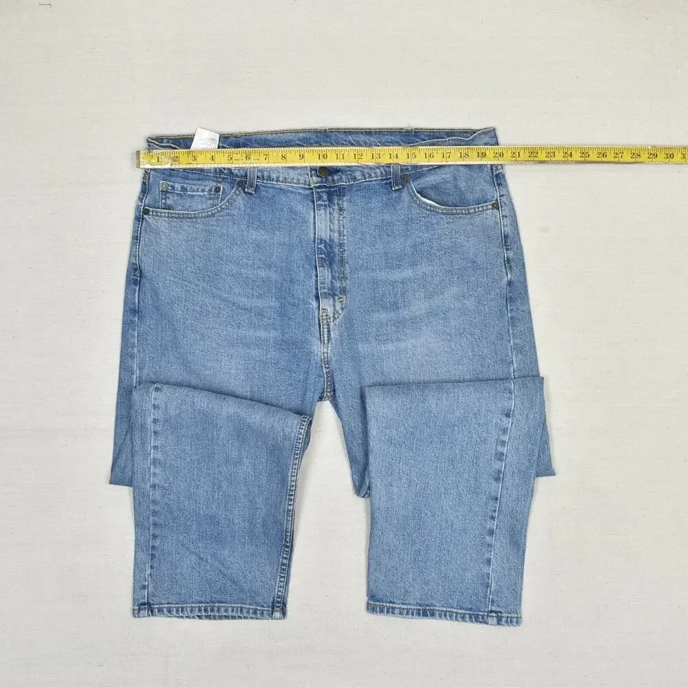 Levi's Men's Jeans Cotton Blue Size 42x30 Zip Solid 505 Regular Straight Denim